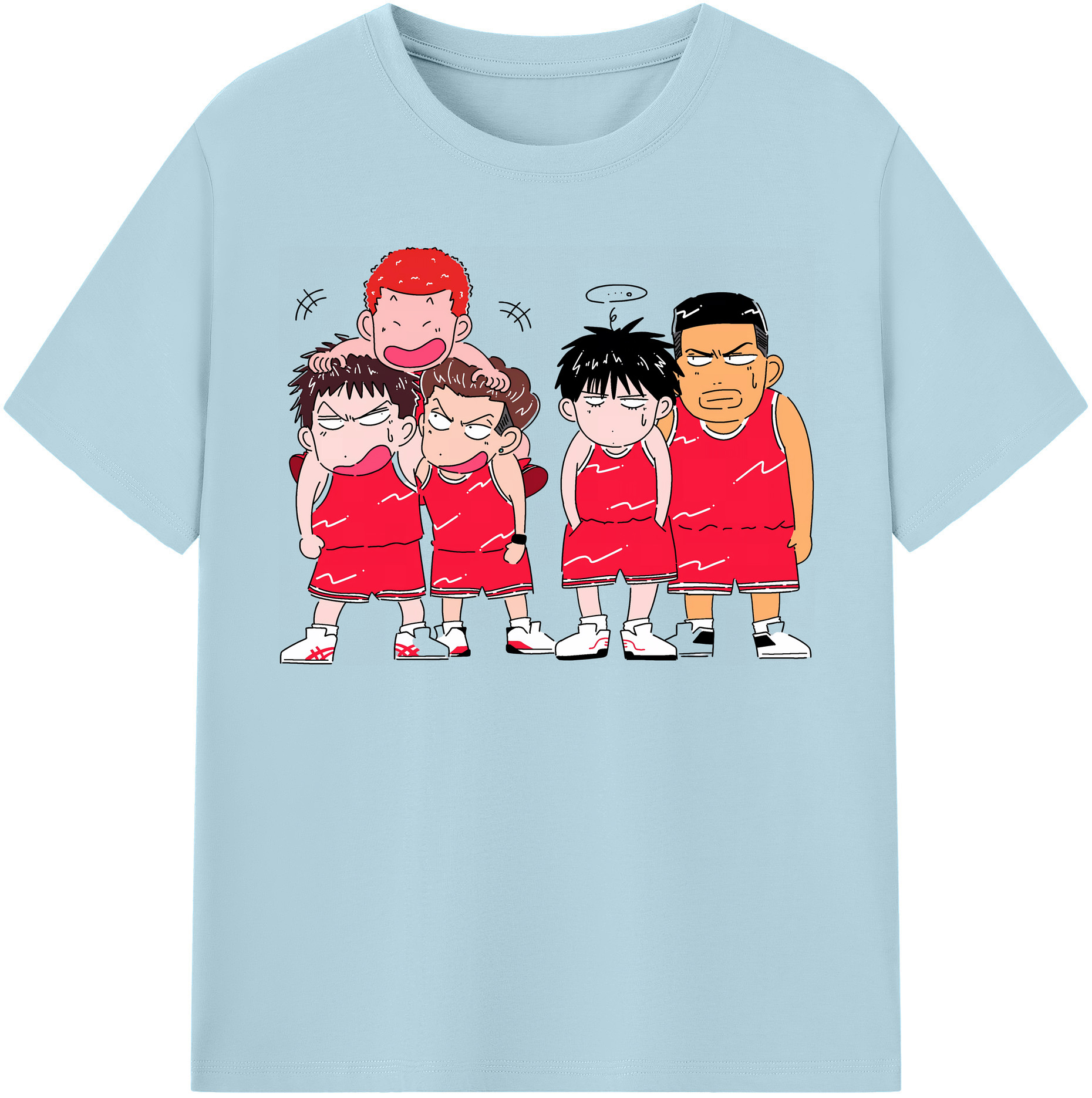 SLAM DUNK／スラムダンク 綿100％半袖Tシャツ（フロントプリント）